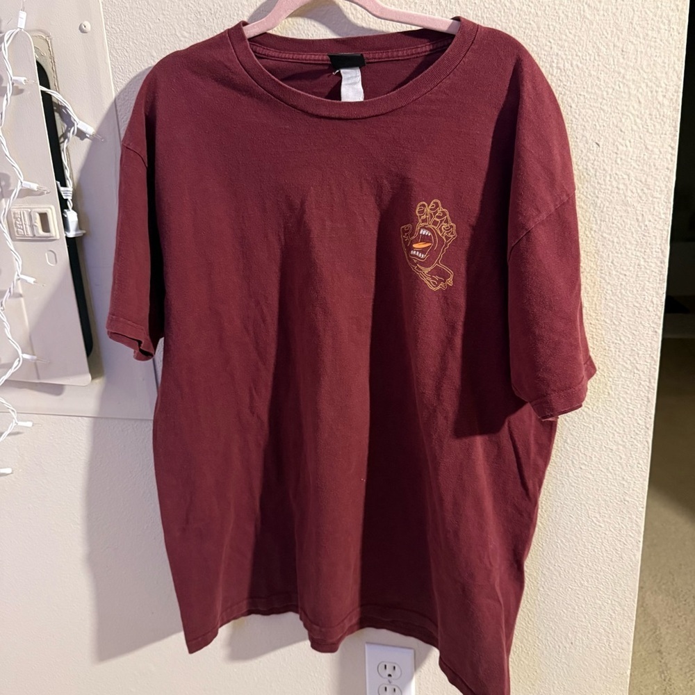 Santa Cruz Skateboards Burgundy Void Hand Graphic Tee